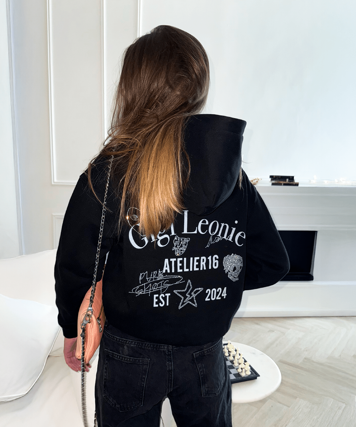 HOODIE BLACK STRASS - ESSORY