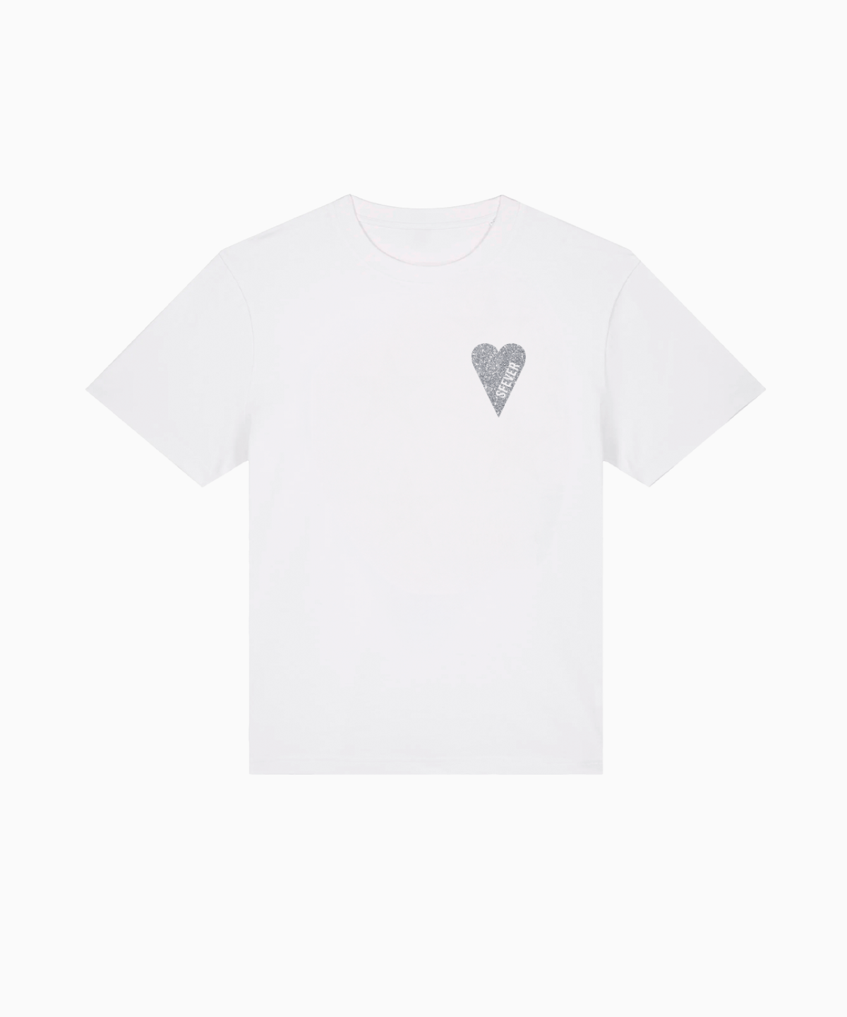 T - SHIRT BLANC GLITTER ARGENTÉ - ESSORY