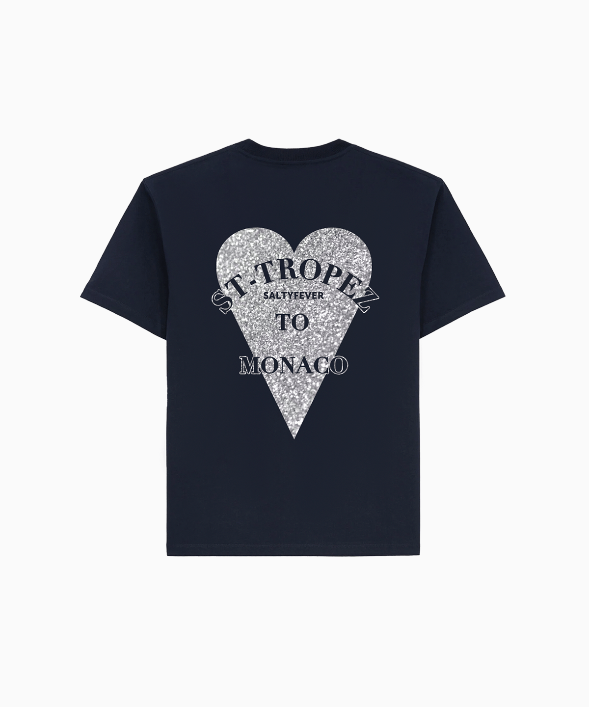 T - SHIRT NAVY GLITTER ARGENTÉ - ESSORY