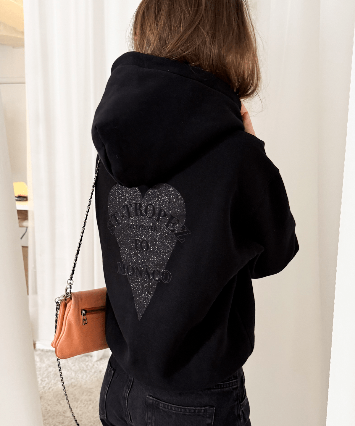 HOODIE GLITTER BLACK - ESSORY