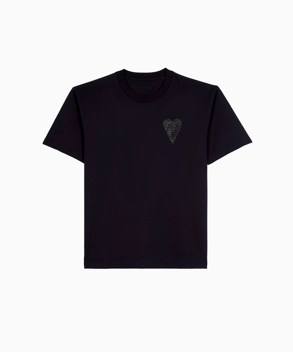 T - SHIRT FULL BLACK GLITTER - ESSORY