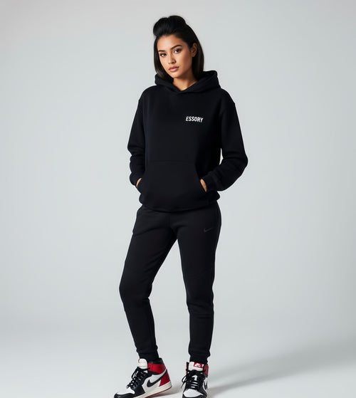 HOODIE BLACK BASIC - ESSORY