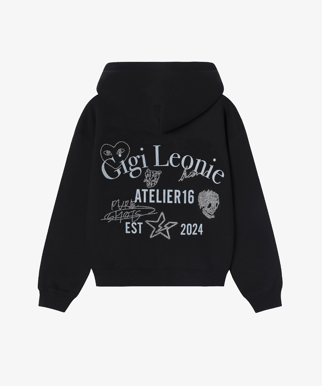 HOODIE BLACK STRASS - ESSORY