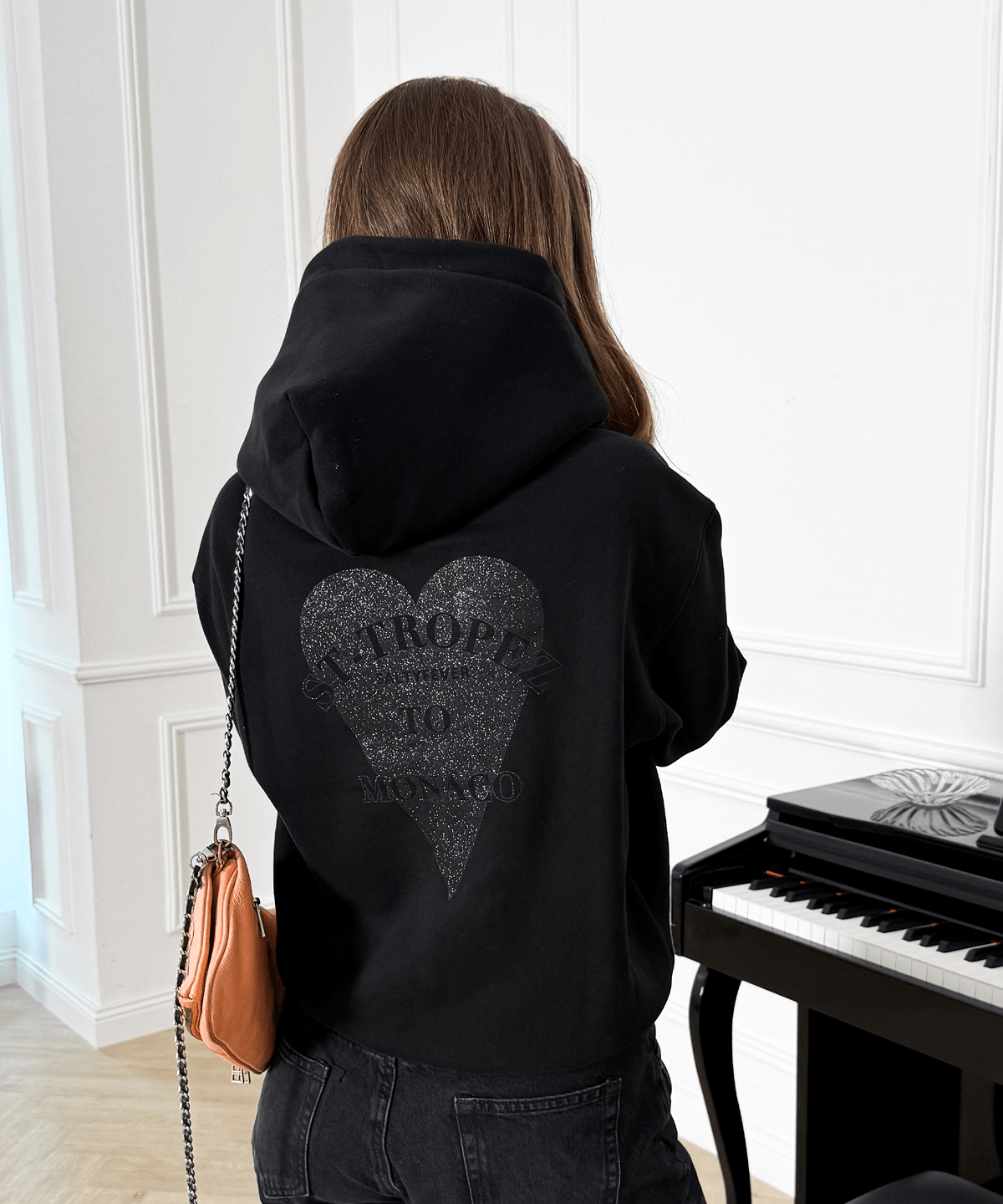 HOODIE GLITTER BLACK - ESSORY