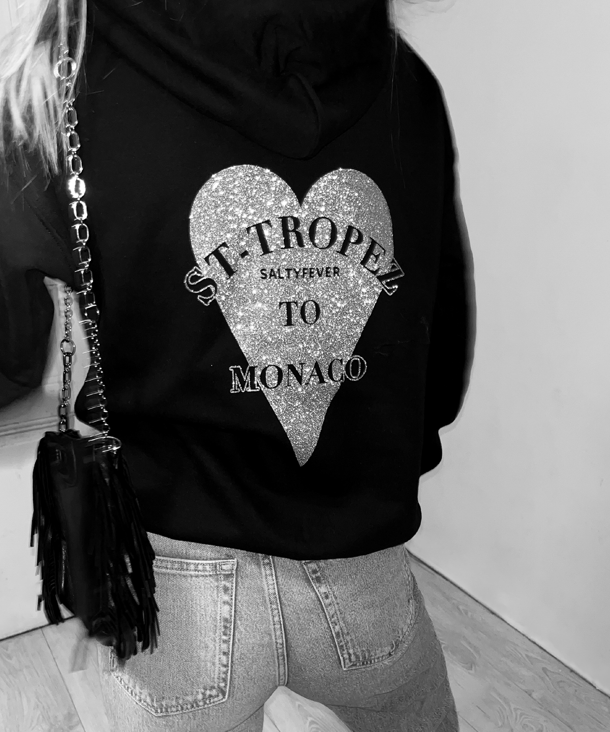 HOODIE BLACK GLITTER - ESSORY